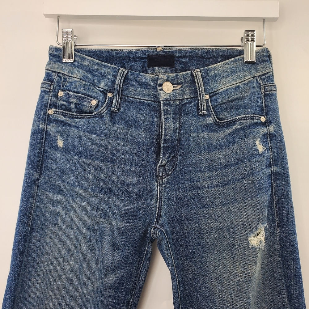 MOTHER The Looker Crop Gypsy Skinny Jeans Distressed - Picture 3 of 9